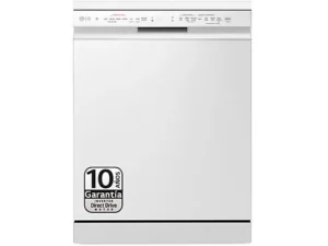 Lavavajillas - LG DF243FWS, 14 servicios, 10 programas, 60 cm, 3ª bandeja, TrueSteam™, QuadWash™, Blanco