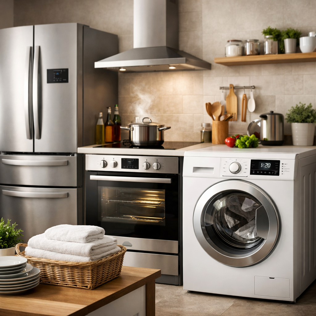 Cocina moderna equipada con electrodomésticos